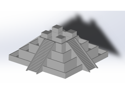 aztekisch Tempel Pflanze Topf LED Unterglühen mray190 3d print model - Mito3D