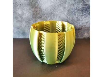 Orange Pflanzer Spiral Streifen Vasemode namurei 3d print model - Mito3D