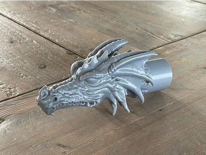 Dragão cabeça foguete nariz cone davekoo 3d print model - Mito3D