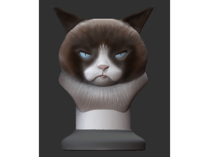 gruñón gato busto spacelord87 3d print model - Mito3D