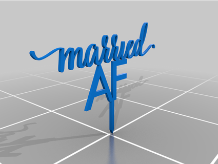 cake topper married af paninithecat 3d print model - Mito3D