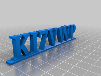 ham radio callsign plaque small ki7vwp 3d print model - Mito3D