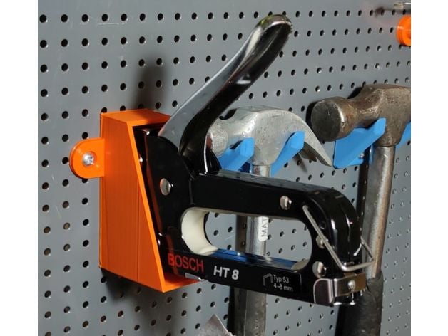 biltema pegboard staple gun holder iplo 3D print model - Mito3D