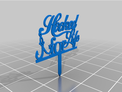 cake topper hooked life paninithecat 3d print model - Mito3D
