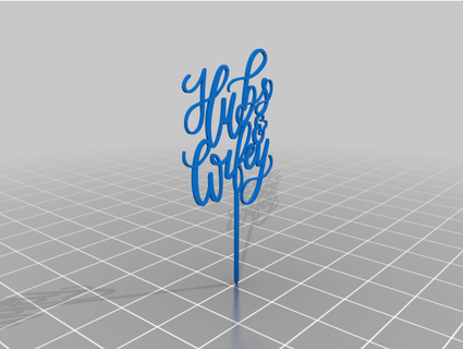 cake topper hubs & wifey paninithecat 3d print model - Mito3D