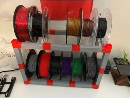 two shelf filament spool rack spacenrobots 3d print model - Mito3D