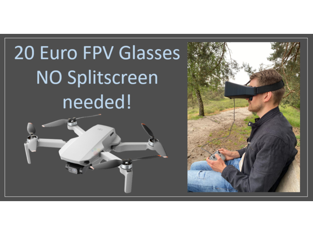 vr fpv lunettes drones écran divisé nécessaire éloigné 3D print model - Mito3D