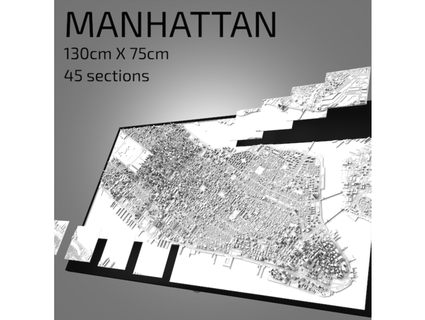 3d model file stl manhattan framed wall art souvenir city map printing lvca 3d print model - Mito3D
