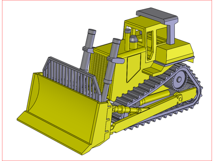 high track bull dozer ho scale chris wentworth 3d print model - Mito3D