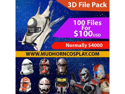 star wars 3d file pack - 100 weapons helmets armor files mudhorncosplayprops 3d print model - Mito3D