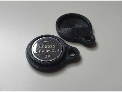 edc botão célula suporte chaveiro kh4rj0 3d print model - Mito3D
