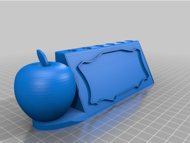 nameplate apple bite teacher blank ovzero 3D print model - Mito3D