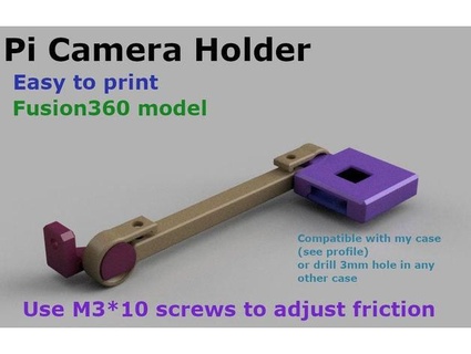 pi camera holder easy print adjust tension olvin 3d print model - Mito3D