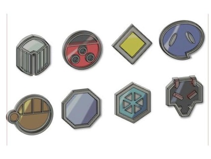 pokemon gym badges - johto ibuildrobots 3d print model - Mito3D