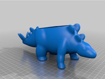 Stegosaurus Dinosaurier Pflanzer Topf Mandalafraktale 3d print model - Mito3D