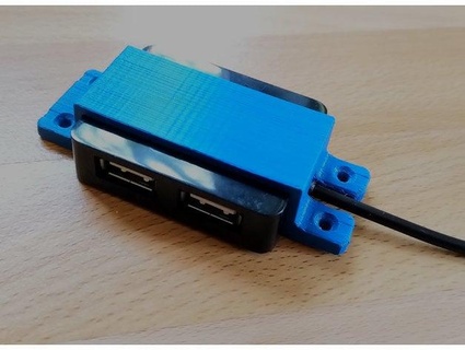 USB hub binmek Kulp destek dirsek iç küp 3d print model - Mito3D