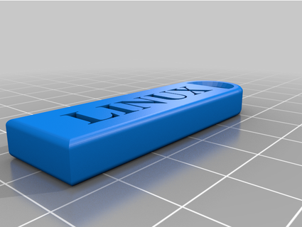 linux keychain lanyard tag kidswidden 3d print model - Mito3D