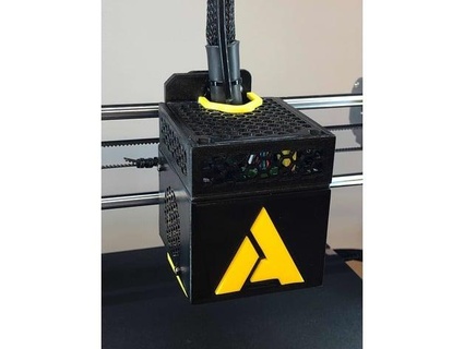 anycubic i3 mega mega-s upgrade printhead cable cover holder case honeycomb hotend fanbox hazweio 3d print model - Mito3D