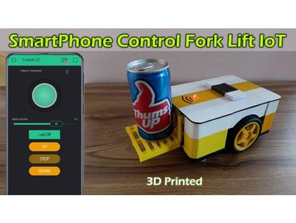 Smartphone controle garfo lift 3d impresso índio louco 3d print model - Mito3D