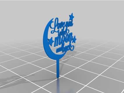 cake topper love moon back paninithecat 3d print model - Mito3D