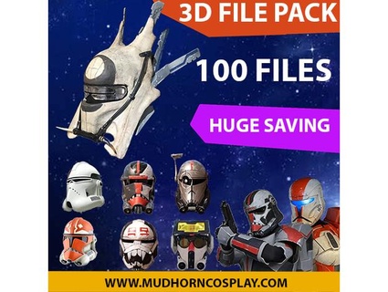 star wars 3d file pack - 100 weapons helmets armor files 3d print model - Mito3D