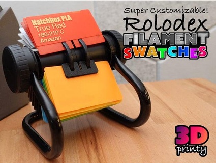 rolodex compatible filament swatches customizable 3d-printy 3d print model - Mito3D