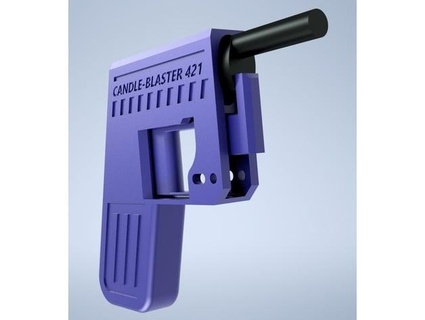 candle blaster bic lighter gun-shaped holder working trigger malachi-k 3d print model - Mito3D