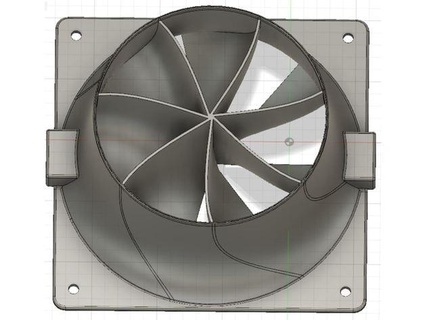 120 mm pc fan duct laminar flow ventilator segelkram 3d print model - Mito3D