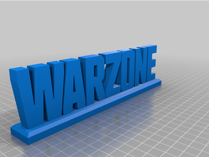 zone guerre logo materia3d 3d print model - Mito3D