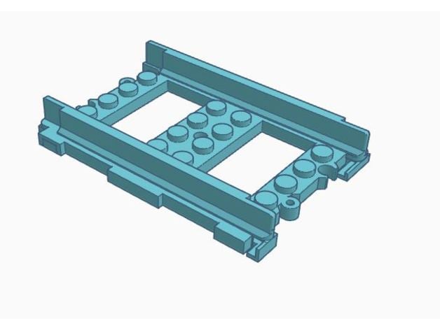 lego compatible train track - half straight fits photon zero husker83 3D print model - Mito3D