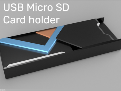 USB micro sd tarjeta soporte calinolsen 3d print model - Mito3D