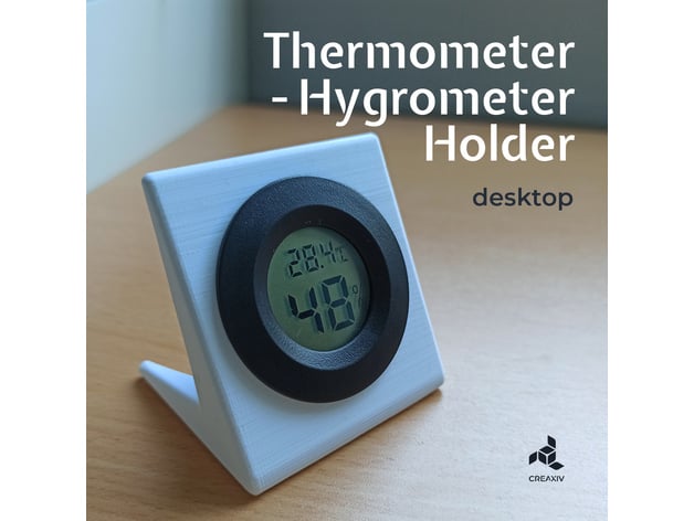 thermometer hygrometer holder desktop version creaxiv 3D print model - Mito3D