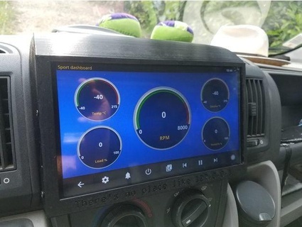 dashboard screen holder - citroen jumper kumy 3d print model - Mito3D