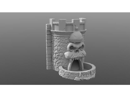 Caveira cinza dados torre solteiro peça camburu 3d print model - Mito3D