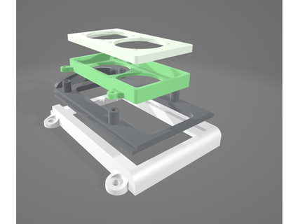 rack pi 4 double fan fat cat factory 3d print model - Mito3D