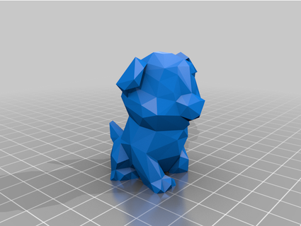 faible poly créalité tester chien cooperatbotdotcom 3d print model - Mito3D