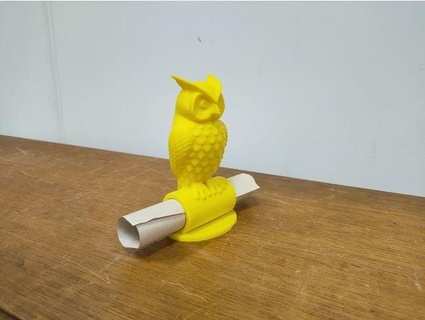 owl statue facing front document tube spammington 3d print model - Mito3D