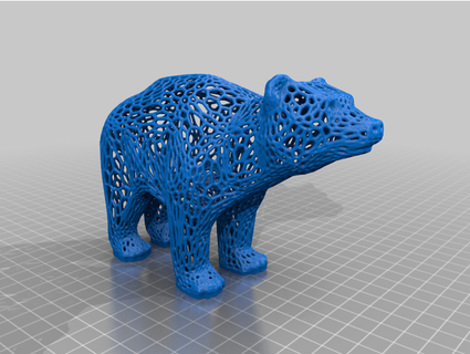 bear voronoi remix 3ddedclub 3d print model - Mito3D