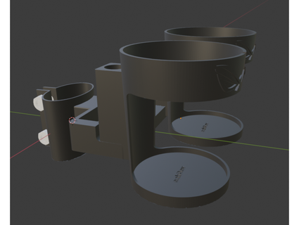 cup holder attachment h4a 3d print model - Mito3D