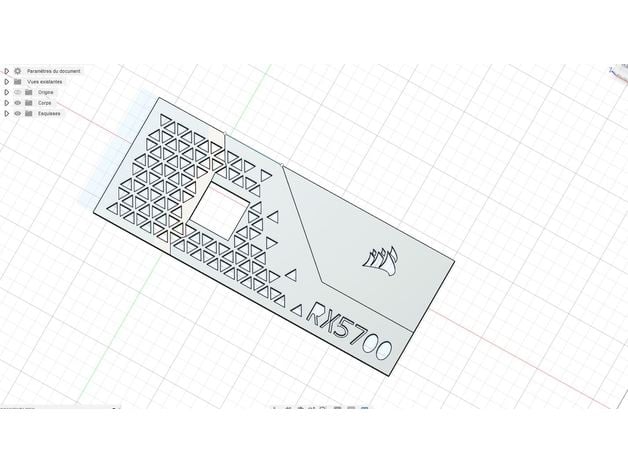 rx 5700 fe corsário temático placa traseira 6pri1b 3D print model - Mito3D