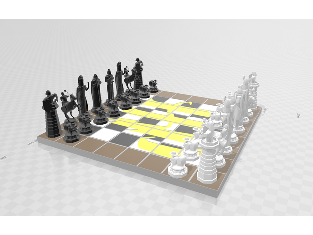 chessboard harry potter wizard's chess w pieces opendorrpolicy 3D print model - Mito3D