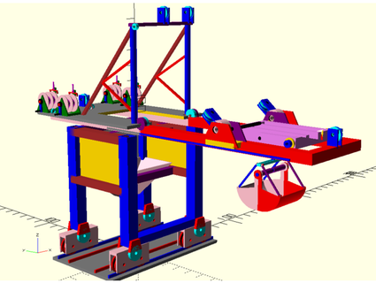 toys boys- gantry crane hopper- openscad csv stollew 3d print model - Mito3D