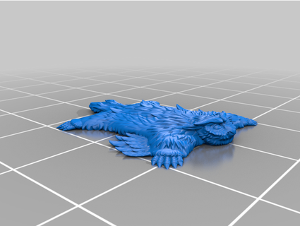owlbear skin rug without cat rudimor 3d print model - Mito3D