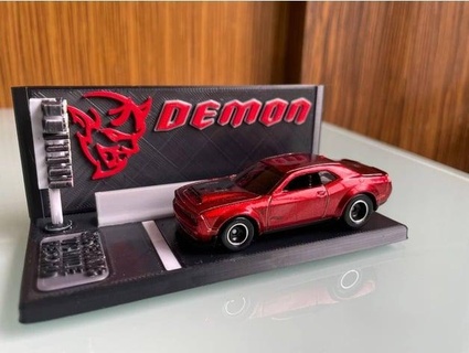 hotwheels dodge challenger srt demon display base gigapenguin3dprinting 3d print model - Mito3D