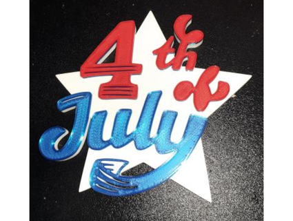 4th luglio fuochi d'artificio pin frigo magnete 3dtwinkie 3d print model - Mito3D