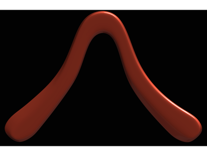 bezier curva bumerang articulación 3d print model - Mito3D