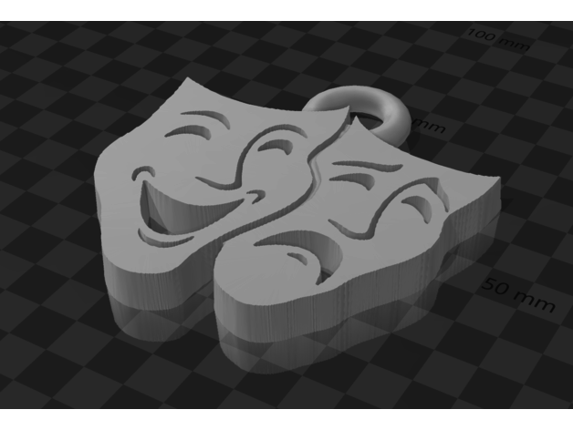 comedy tragedy masks henfriedpotatoes 3D print model - Mito3D