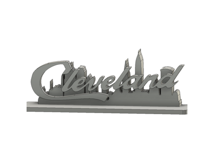 cleveland logo city silouette spencerx4 3d print model - Mito3D