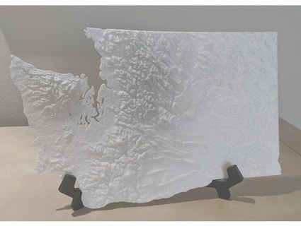 Washington topográfico mapa betamax 3d print model - Mito3D