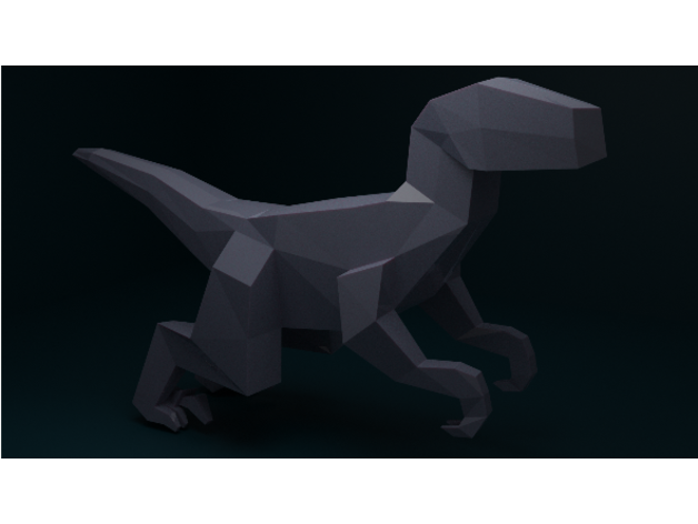 low poly Velociraptor Eaglekitty 3D print model - Mito3D